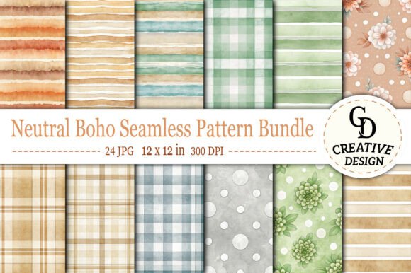 Download Neutral Boho Seamless Pattern Bundle - Pattern Collection