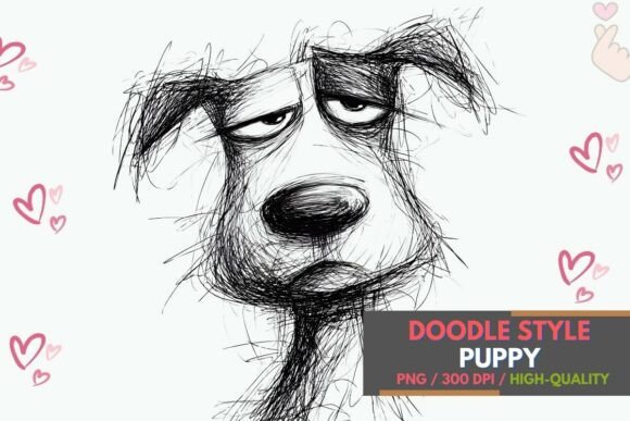 Download Scruffy Dog Sketch PNG Minimalist Art - Sketch Collection