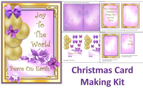 Download Pink Christmas Card Making Kit - Card Collection