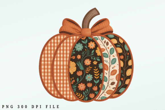 Download Autumn Pumpkin Sewing Pattern PNG Design - Pattern Collection