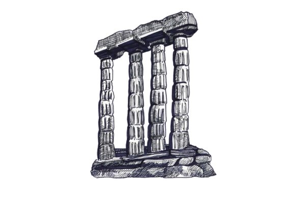 Download Ancient Greece Ruins - Ink Sketch - Sketch Collection