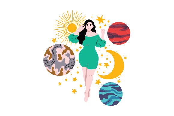 Download Mystical Elements Surrounding Woman - Element Collection