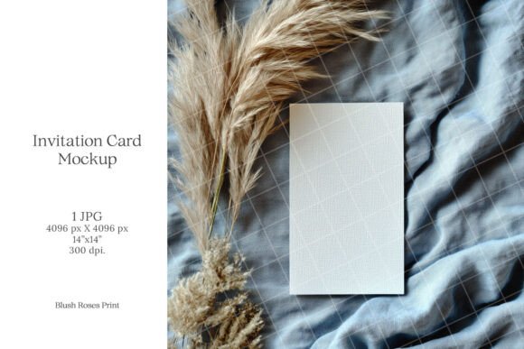 Download Blue 5x7 Invitation Card Mockup Wedding - Card Collection
